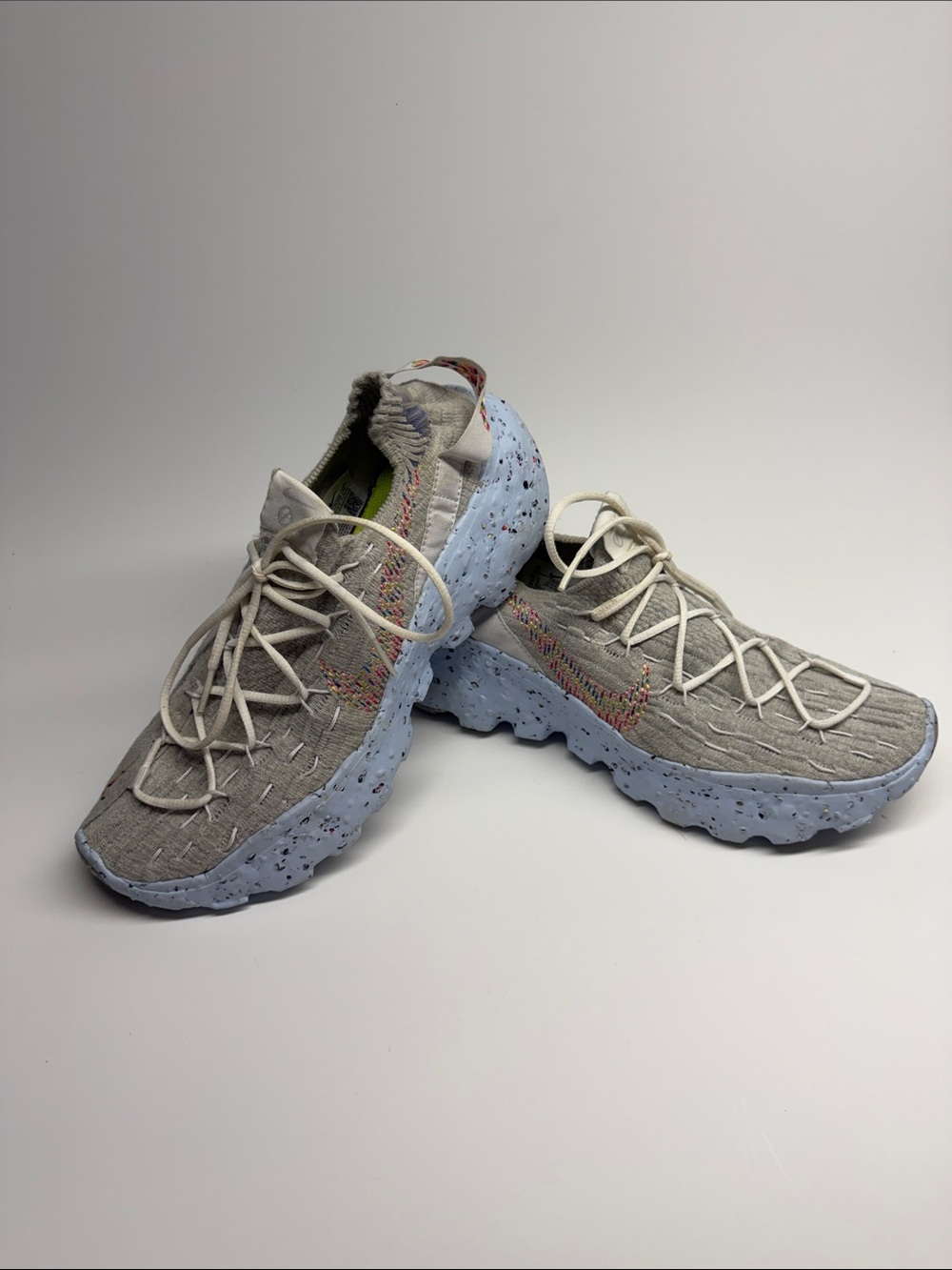 Nike Women's Lightweight Knit Sneakers - Light Gray & Pale Blue